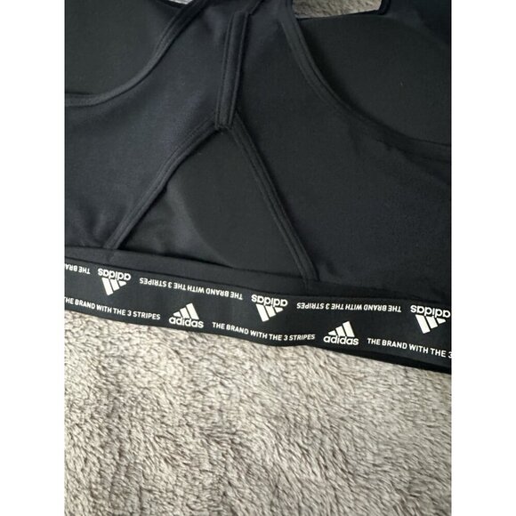 adidas Women's Bra Black 2X Powerreact Training Padded Sports Bra (HC7492) New - Picture 7 of 13